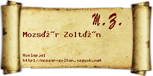 Mozsár Zoltán névjegykártya